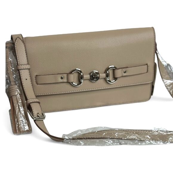 Anne Klein East West Flap Shoulder with Horse Bit Taupe NWT - Picture 2 of 5